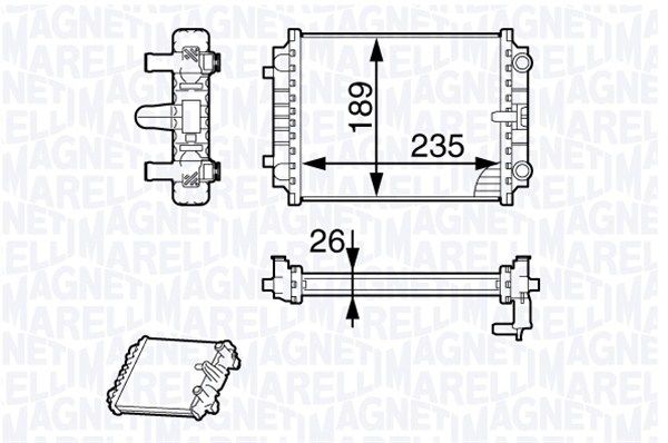 MAGNETI MARELLI Радиатор, охлаждение двигателя 350213138900